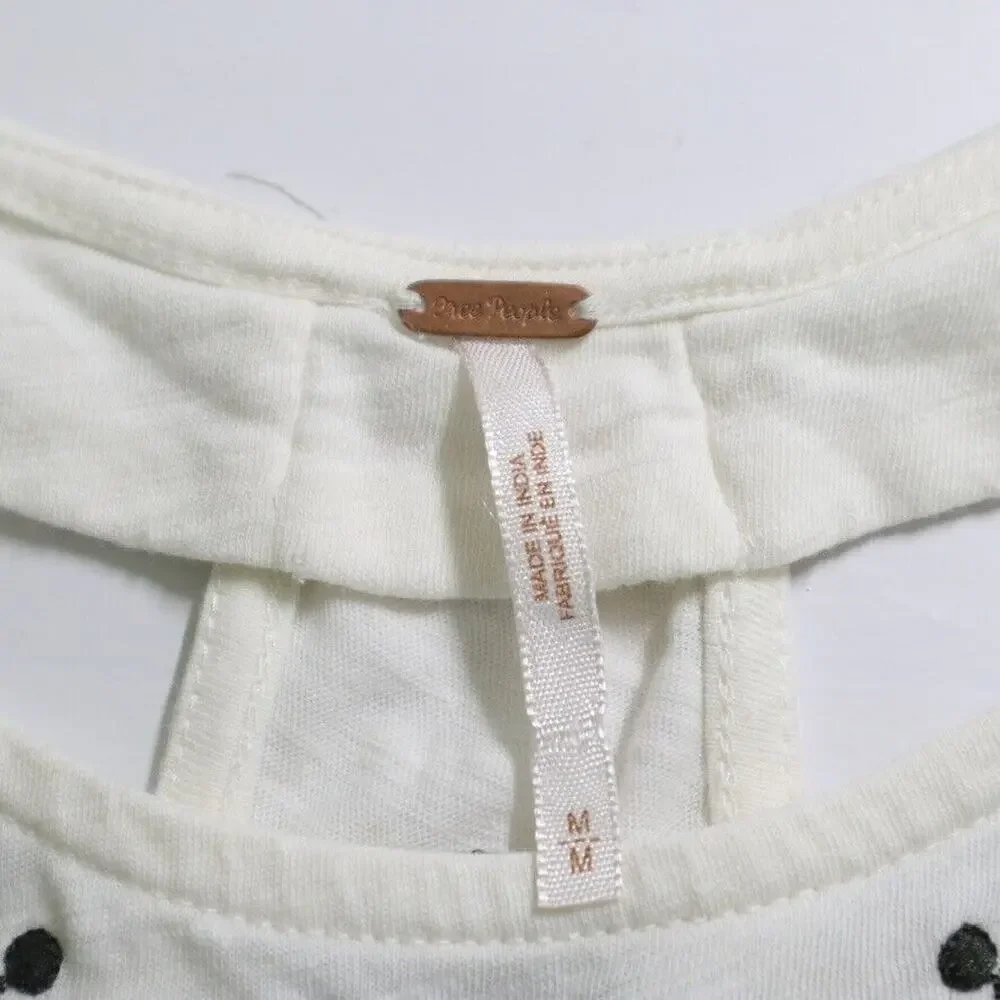 Free People Size M Toosaloosa Slub Meadows Midi Dress White